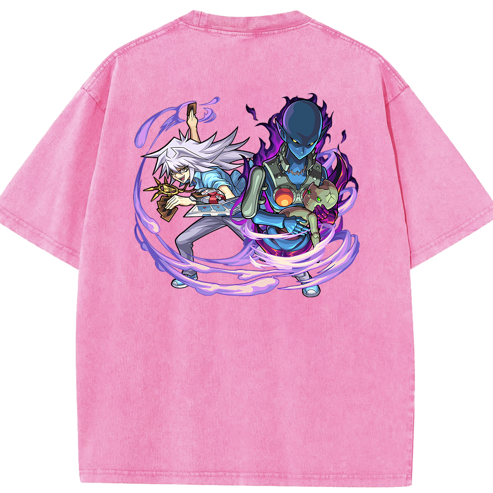 （画像用） 遊☆戯☆王 Yu-Gi-Oh! 綿100% ヴィンテージ風 半袖Tシャツ（背面プリント）